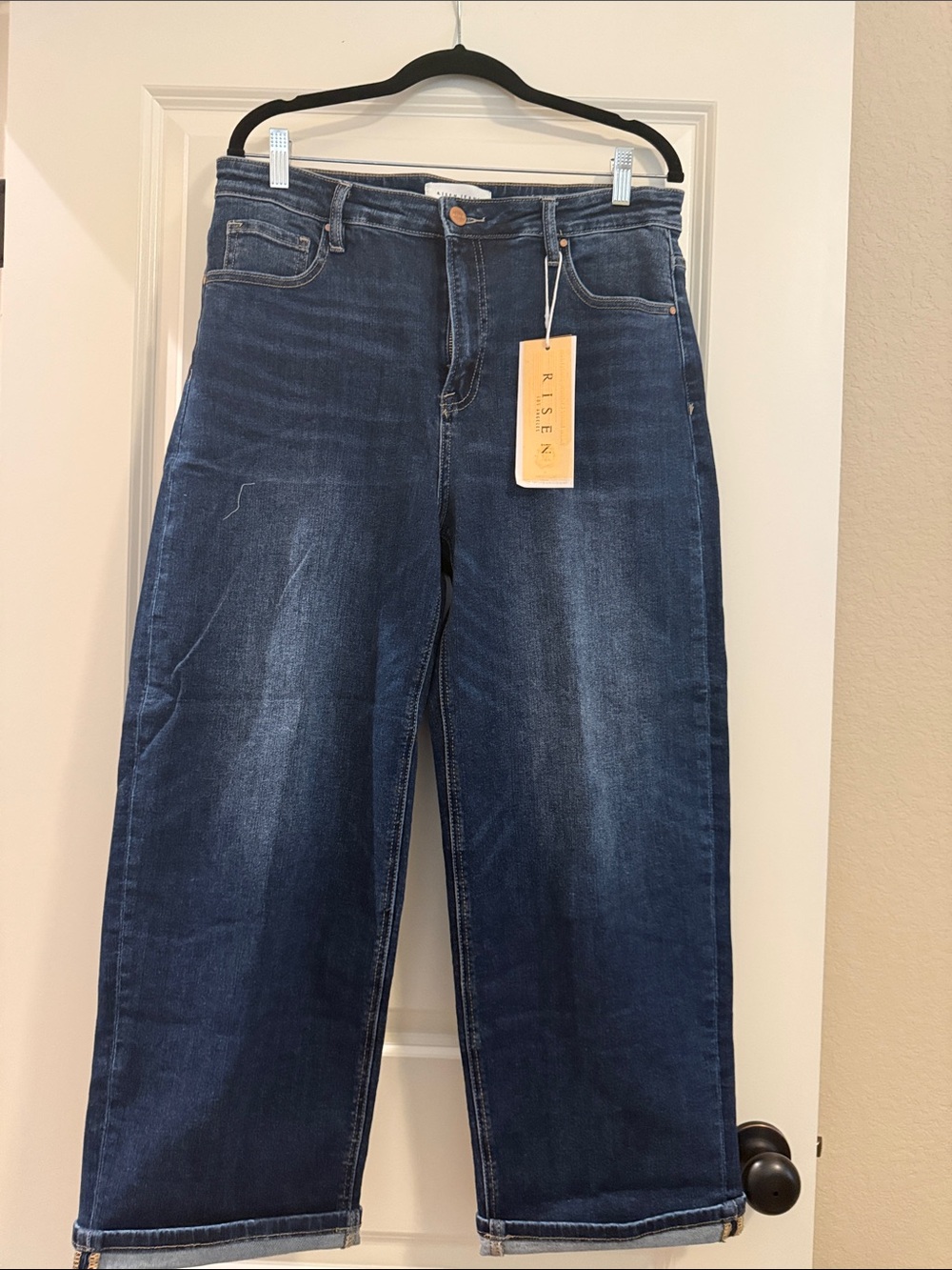 Risen Dark Blue Straight Leg Jeans